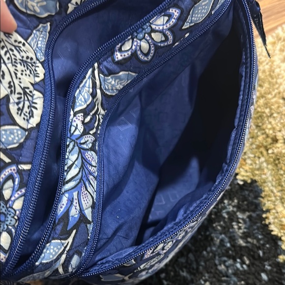 Vera Bradley Trio Zip Hipster Crossbody Bag in Tropic Tapestry Blue Floral EUC - Picture 10 of 11